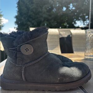Black Short Uggs with Buttons Size 8 Womens
